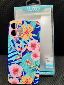 Луксозен силиконов гръб ТПУ LUXO PHOSPHORESCENT CASE за Apple iPhone 12 Pro Max 6.7 розови цветя и птички